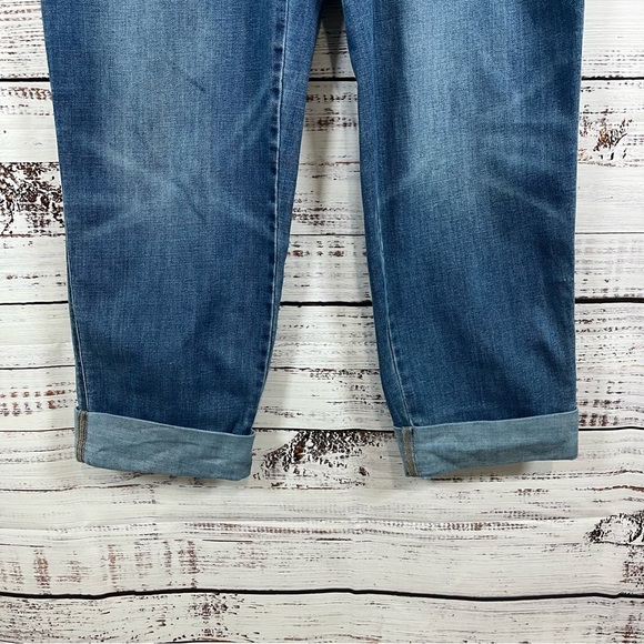 J.Jill Blue Patch Pockets Cuffed Hem Denim Jeans - Picture 5 of 15